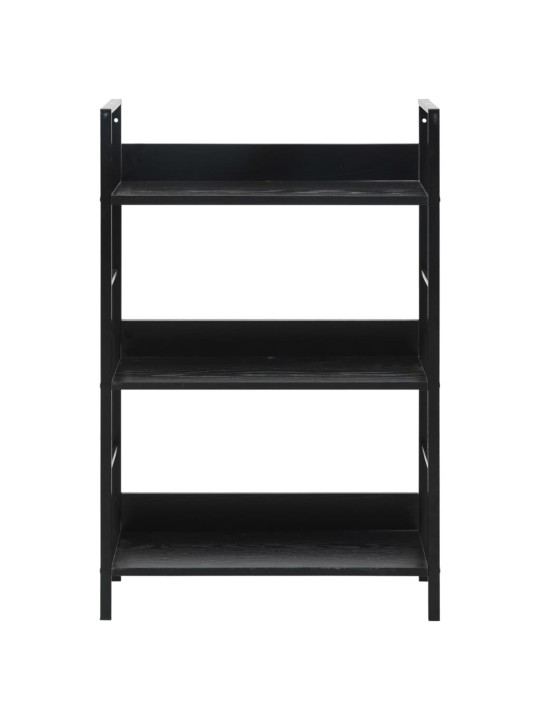 Knihovna se 3 policemi černá 60x27,6x90,5 cm kompozitní dřevo