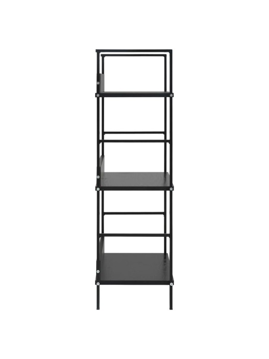 Knihovna se 3 policemi černá 60x27,6x90,5 cm kompozitní dřevo