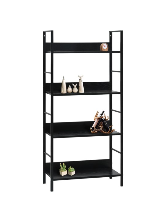 Knihovna se 4 policemi černá 60x27,6x124,5 cm kompozitní dřevo