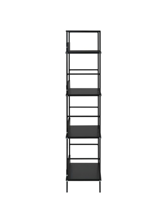 Knihovna se 4 policemi černá 60x27,6x124,5 cm kompozitní dřevo