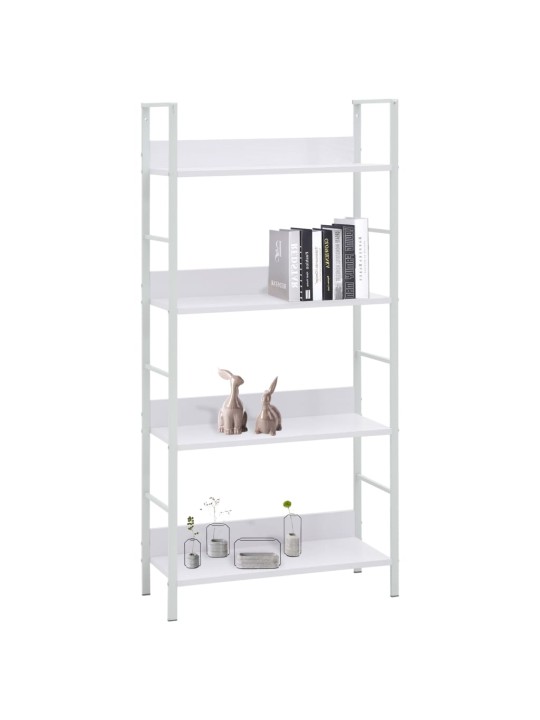 Knihovna se 4 policemi bílá 60x27,6x124,5 cm kompozitní dřevo