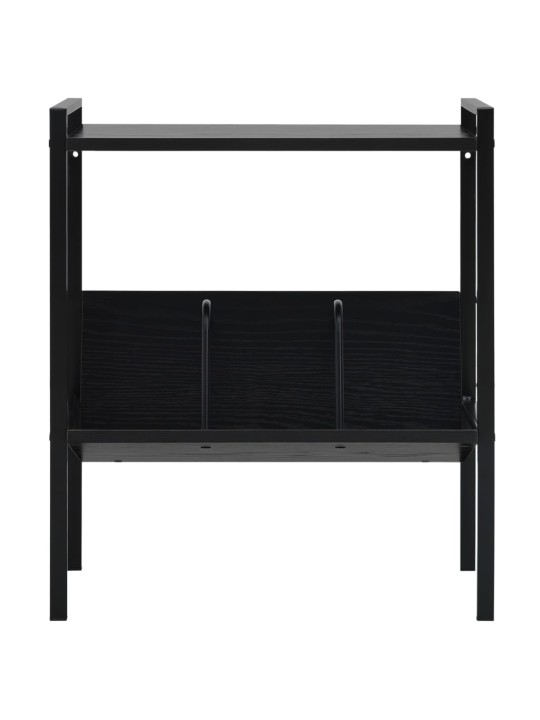 Knihovna se 2 policemi černá 52 x 28 x 59 cm kompozitní dřevo