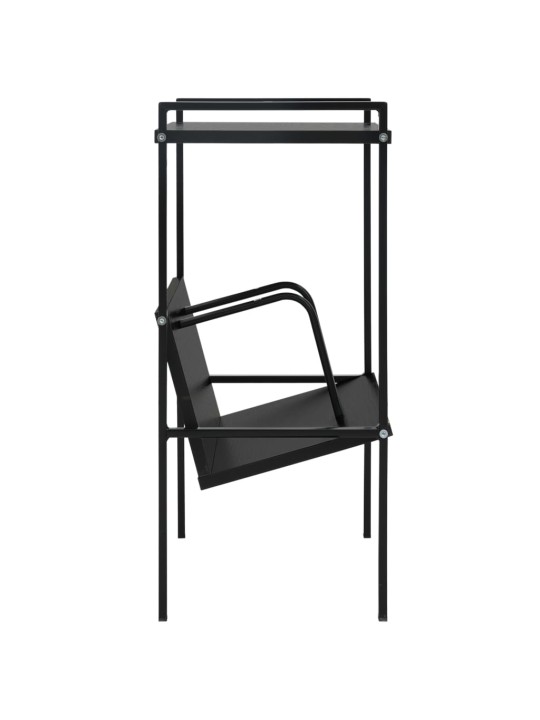 Knihovna se 2 policemi černá 52 x 28 x 59 cm kompozitní dřevo