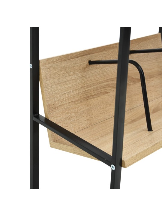 Knihovna se 2 policemi černá a dub 52x28x59 cm kompozitní dřevo