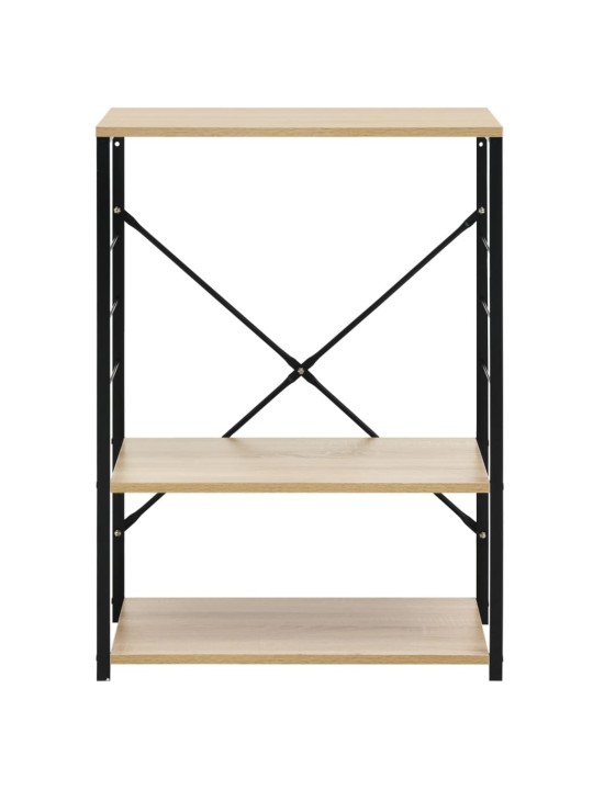 Skříňka na mikrovlnku černá a dub 60 x 39,6 x 79,5 cm kompozit