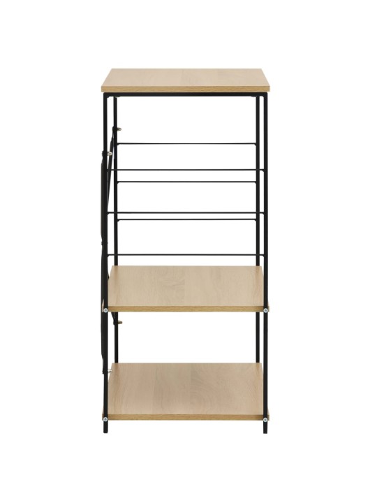 Skříňka na mikrovlnku černá a dub 60 x 39,6 x 79,5 cm kompozit