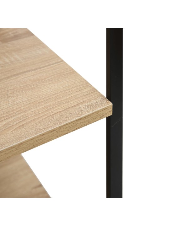 Skříňka na mikrovlnku černá a dub 60 x 39,6 x 79,5 cm kompozit