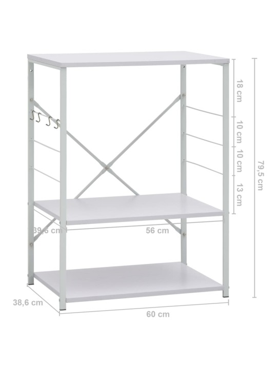Skříňka na mikrovlnku bílá 60 x 39,6 x 79,5 cm kompozitní dřevo