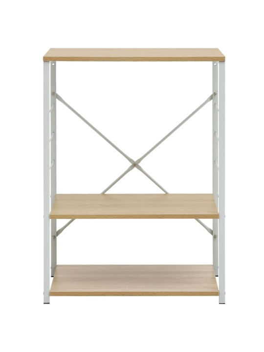 Skříňka na mikrovlnku bílá a dub 60 x 39,6 x 79,5 cm kompozit