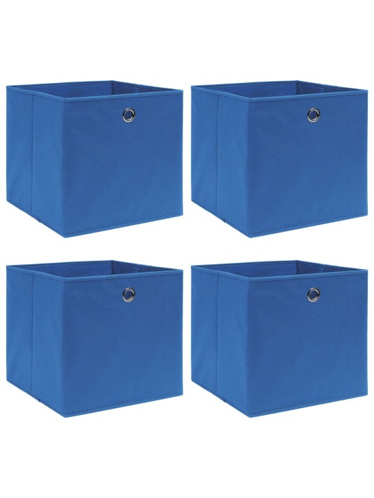 Úložné boxy 4 ks modré 32 x 32 x 32 cm textil