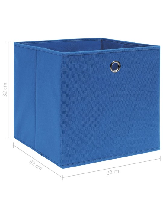 Úložné boxy 4 ks modré 32 x 32 x 32 cm textil