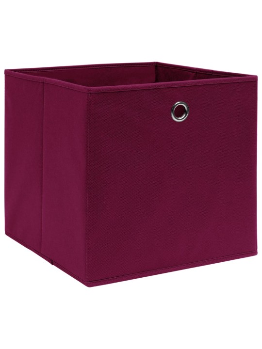 Úložné boxy 4 ks tmavě červené 32 x 32 x 32 cm textil