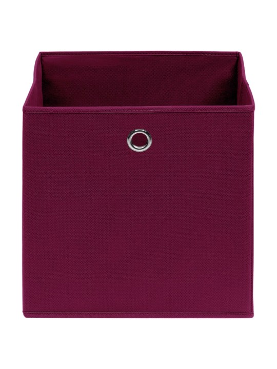 Úložné boxy 10 ks tmavě červené 32 x 32 x 32 cm textil