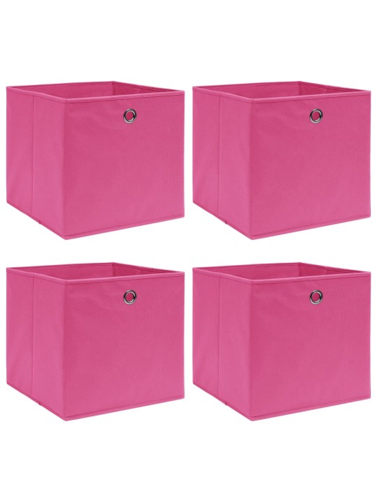 Úložné boxy 4 ks růžové 32 x 32 x 32 cm textil