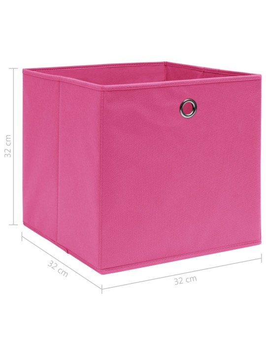 Úložné boxy 4 ks růžové 32 x 32 x 32 cm textil