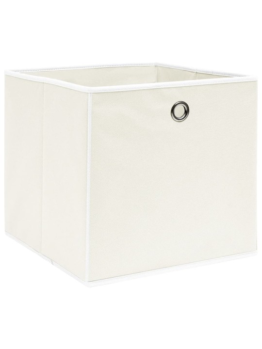 Úložné boxy 4 ks bílé 32 x 32 x 32 cm textil