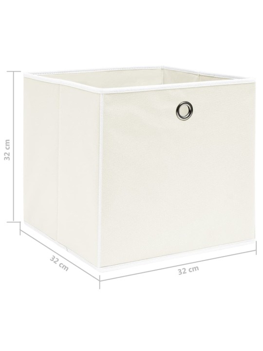 Úložné boxy 4 ks bílé 32 x 32 x 32 cm textil
