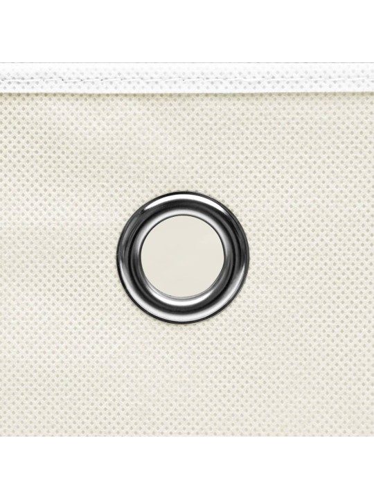 Úložné boxy 10 ks bílé 32 x 32 x 32 cm textil