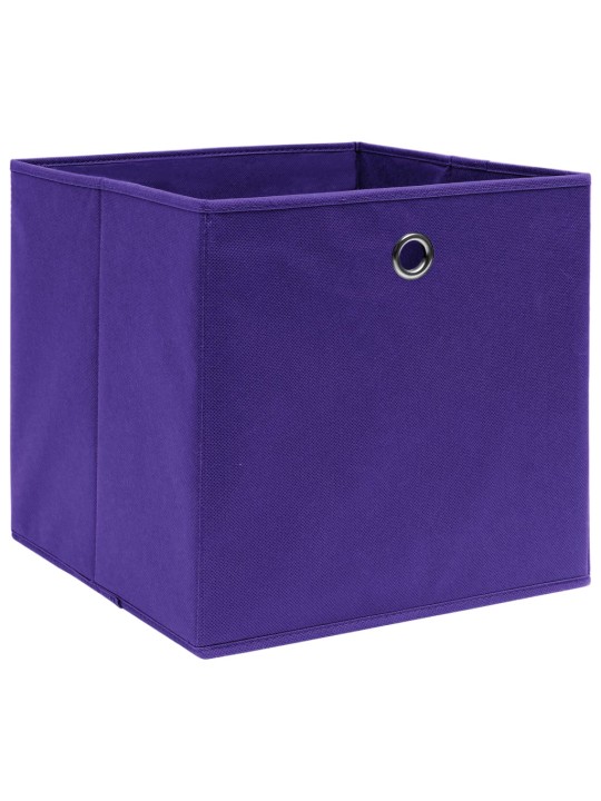 Úložné boxy 4 ks fialové 32 x 32 x 32 cm textil