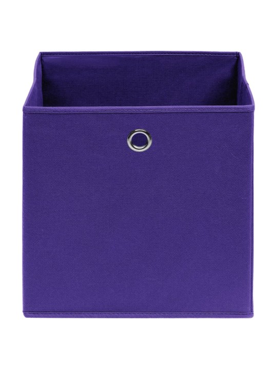 Úložné boxy 4 ks fialové 32 x 32 x 32 cm textil