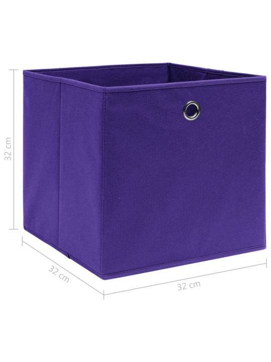 Úložné boxy 4 ks fialové 32 x 32 x 32 cm textil