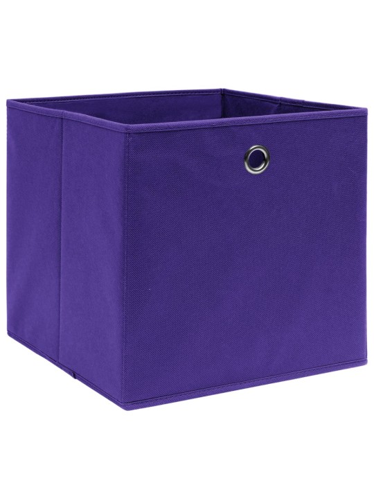 Úložné boxy 10 ks fialové 32 x 32 x 32 cm textil
