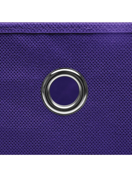 Úložné boxy 10 ks fialové 32 x 32 x 32 cm textil