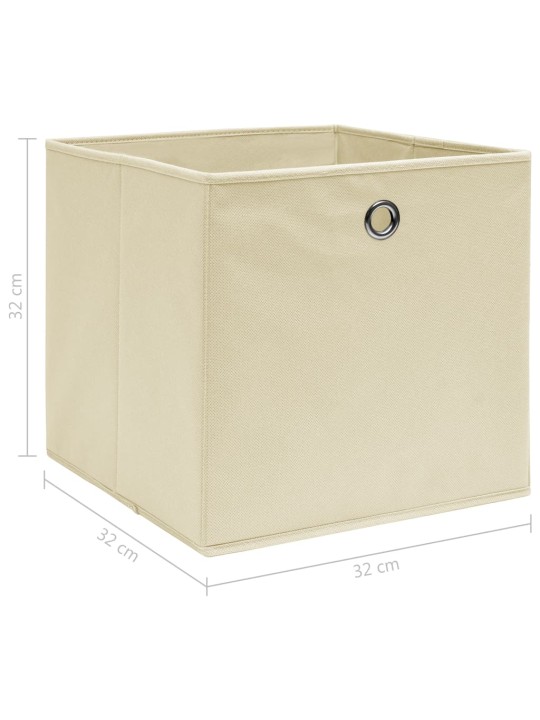 Úložné boxy 4 ks krémové 32 x 32 x 32 cm textil