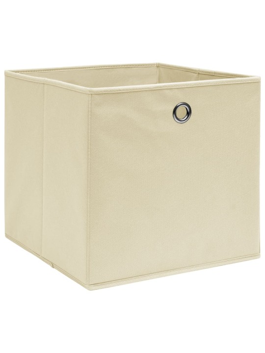 Úložné boxy 10 ks krémové 32 x 32 x 32 cm textil
