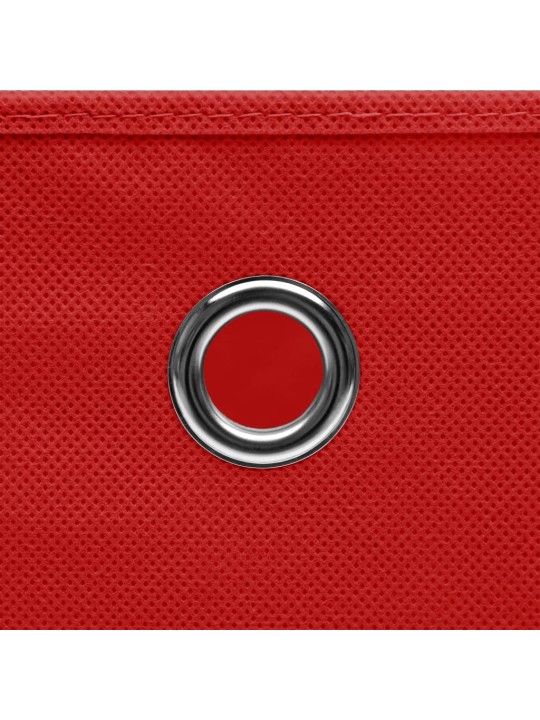 Úložné boxy 4 ks červené 32 x 32 x 32 cm textil