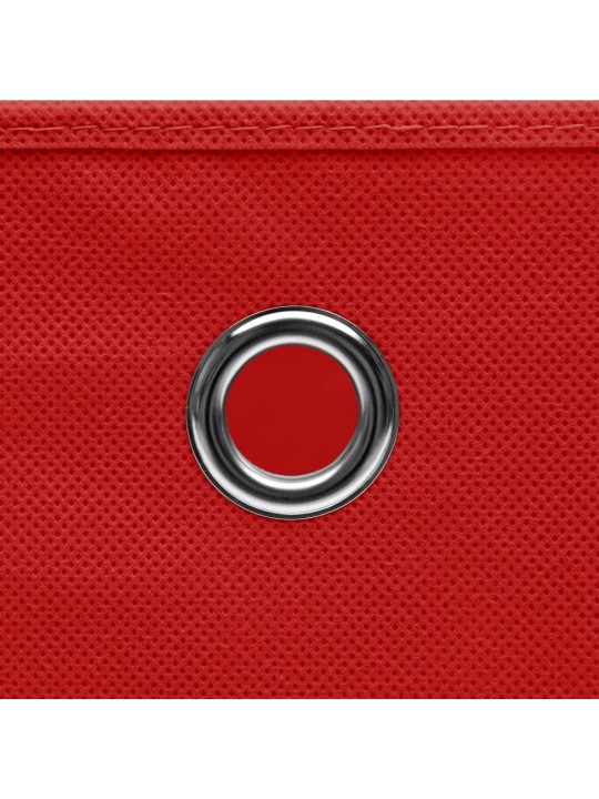 Úložné boxy 10 ks červené 32 x 32 x 32 cm textil