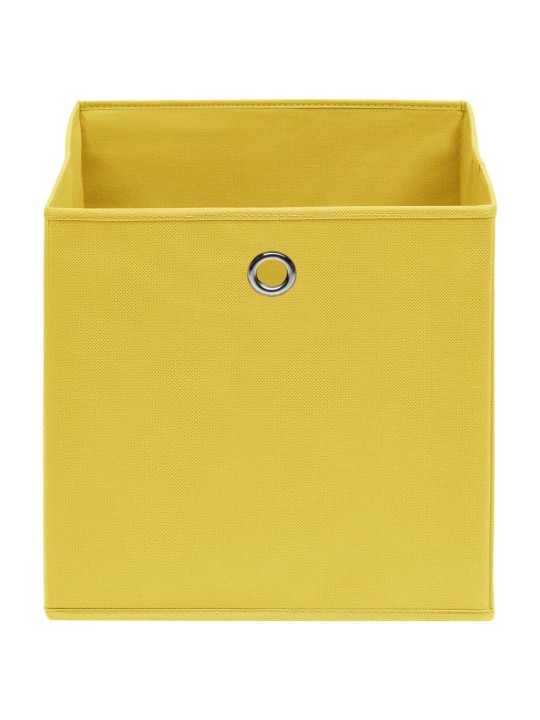 Úložné boxy 4 ks žluté 32 x 32 x 32 cm textil