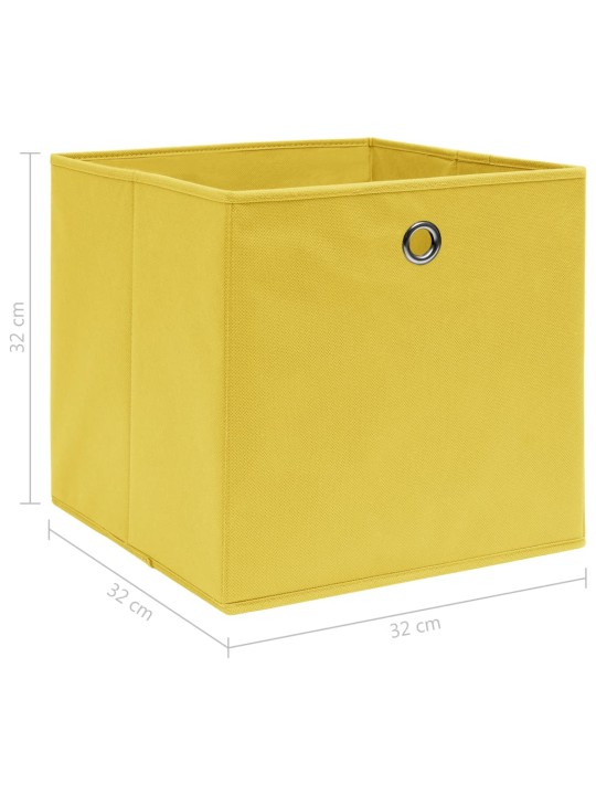 Úložné boxy 4 ks žluté 32 x 32 x 32 cm textil