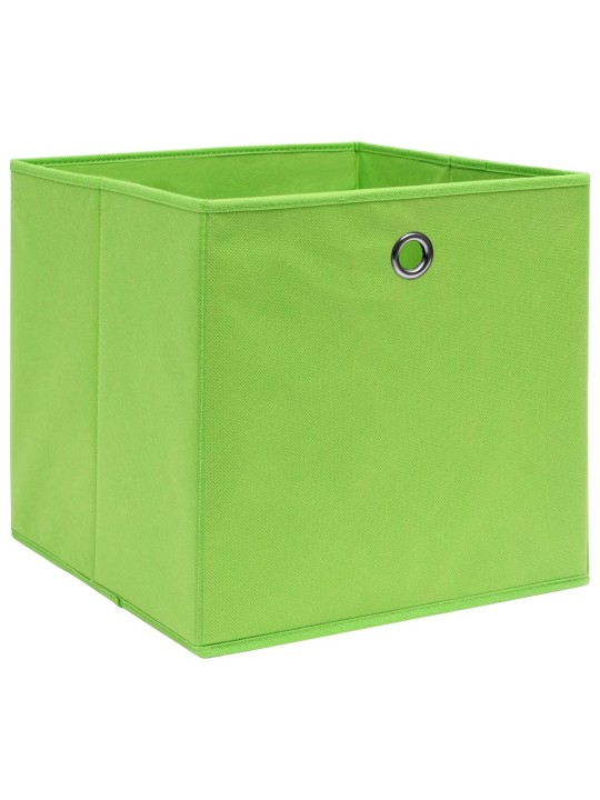 Úložné boxy 10 ks zelené 32 x 32 x 32 cm textil