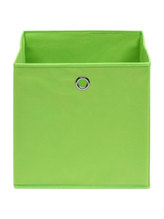 Úložné boxy 10 ks zelené 32 x 32 x 32 cm textil