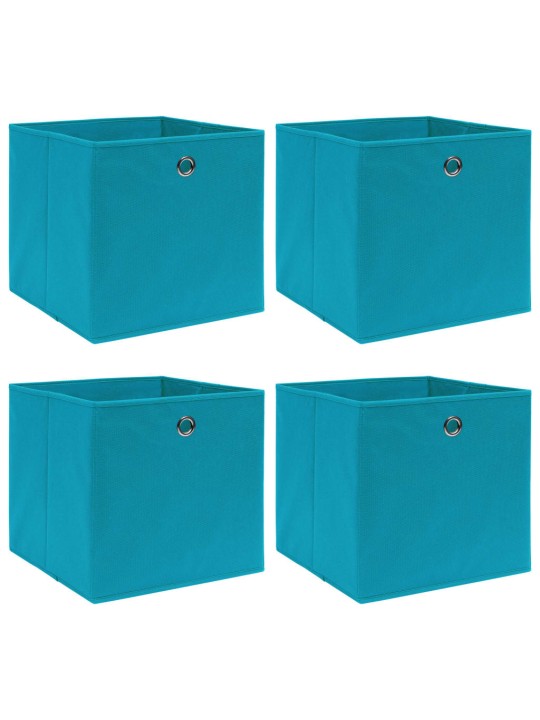 Úložné boxy 4 ks bledě modré 32 x 32 x 32 cm textil