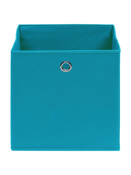 Úložné boxy 10 ks bledě modré 32 x 32 x 32 cm textil