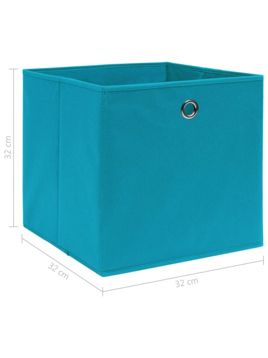 Úložné boxy 10 ks bledě modré 32 x 32 x 32 cm textil