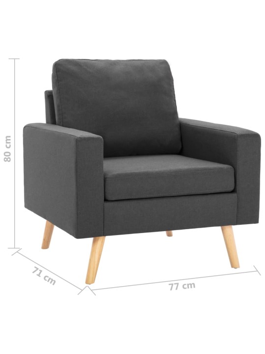 Křeslo tmavě šedé textil