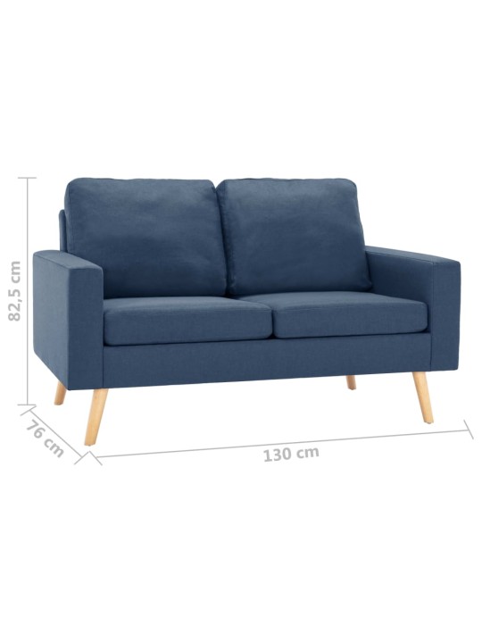 2místná pohovka modrá textil