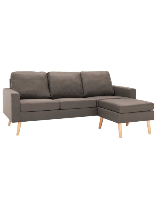 3místná pohovka s podnožkou taupe textil