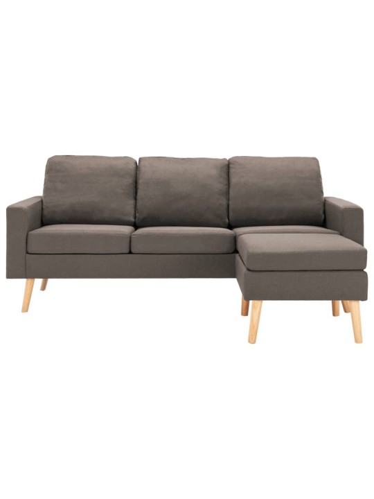 3místná pohovka s podnožkou taupe textil