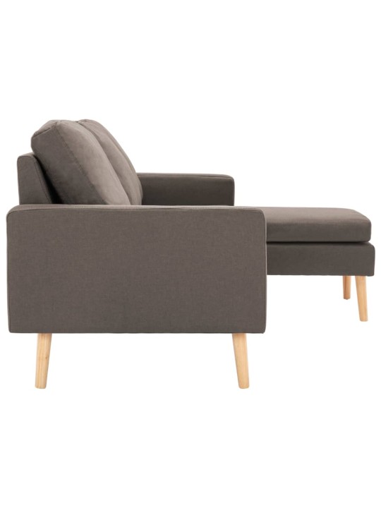 3místná pohovka s podnožkou taupe textil