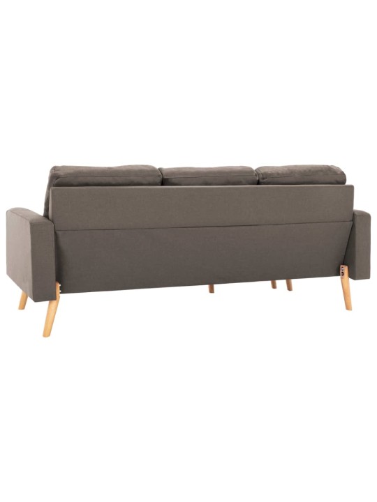 3místná pohovka s podnožkou taupe textil
