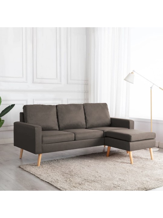 3místná pohovka s podnožkou taupe textil