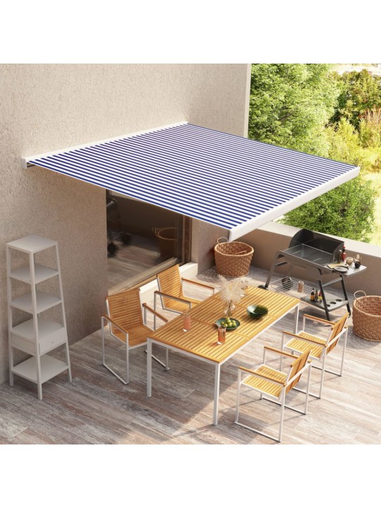 Kazetová markýza s motorem 350x250 cm modrá a bílá