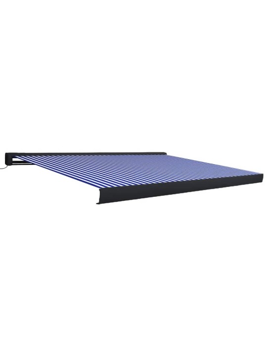 Kazetová markýza s motorem 350x250 cm modrá a bílá