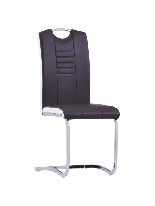 7dílný jídelní set umělá kůže hnědý