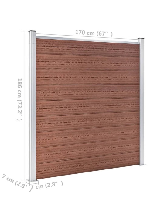 Zahradní plot WPC 353 x 186 cm hnědý