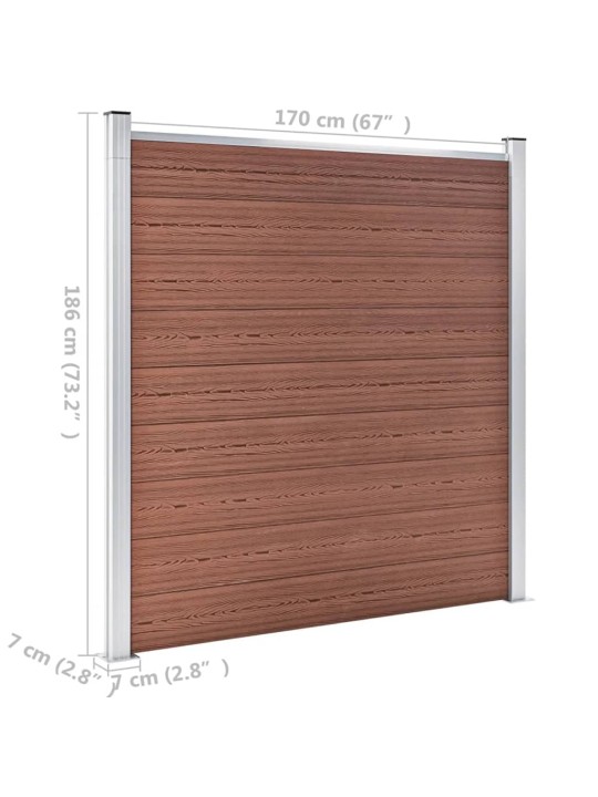 Zahradní plot WPC 526 x 186 cm hnědý